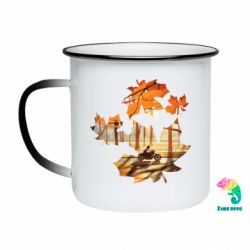 Кружка-хамелеон емальована Проїжджаючи осінь - FATLINE Кружка-хамелеон емальована Проїжджаючи осінь