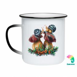 Кружка-хамелеон емальована Равлики на грибочках - FATLINE Кружка-хамелеон емальована Равлики на грибочках