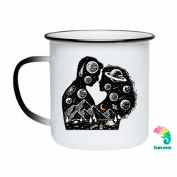 Кружка-хамелеон эмалированная Влюбленная пара. Космос - FATLINE Кружка-хамелеон эмалированная Влюбленная пара. Космос