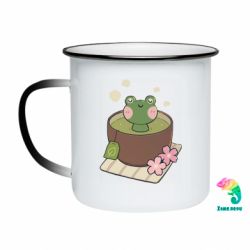 Кружка-хамелеон эмалированная Чай с жабкой - FATLINE Кружка-хамелеон эмалированная Чай с жабкой