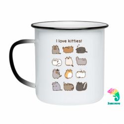 Кружка-хамелеон эмалированная I Love Kitties! - FATLINE Кружка-хамелеон эмалированная I Love Kitties!