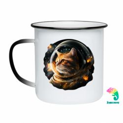 Кружка-хамелеон эмалированная кот в космосе - FATLINE Кружка-хамелеон эмалированная кот в космосе