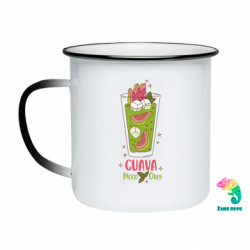 Кружка-хамелеон эмалированная Зеленый Коктейль Гуава - FATLINE Кружка-хамелеон эмалированная Зеленый Коктейль Гуава