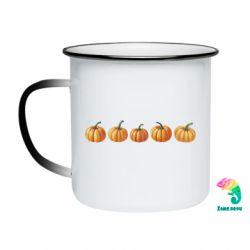 Кружка-хамелеон емальована Осінні гарбузики - FATLINE Кружка-хамелеон емальована Осінні гарбузики