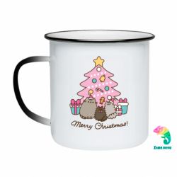 Кружка-хамелеон эмалированная Pusheen Merry Christmas! - FATLINE Кружка-хамелеон эмалированная Pusheen Merry Christmas!