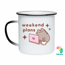 Кружка-хамелеон эмалированная Pusheen Weekend Plans - FATLINE Кружка-хамелеон эмалированная Pusheen Weekend Plans