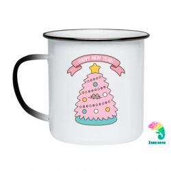 Кружка-хамелеон эмалированная Пушин На Елке - FATLINE Кружка-хамелеон эмалированная Пушин На Елке