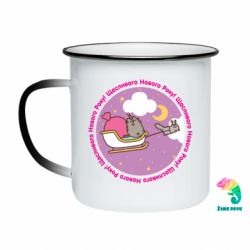 Кружка-хамелеон эмалированная Пушин "Счасливого Нового Года!" - FATLINE Кружка-хамелеон эмалированная Пушин "Счасливого Нового Года!"