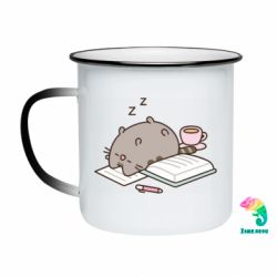 Кружка-хамелеон эмалированная Пушин Спит - FATLINE Кружка-хамелеон эмалированная Пушин Спит