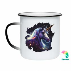 Кружка-хамелеон эмалированная синий космический единорог - FATLINE Кружка-хамелеон эмалированная синий космический единорог