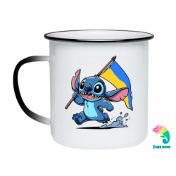 Кружка-хамелеон эмалированная Стич с украинским флагом - FATLINE Кружка-хамелеон эмалированная Стич с украинским флагом