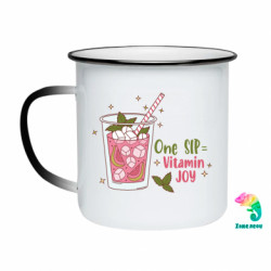 Кружка-хамелеон эмалированная Розовый гуава витаминный коктейль - FATLINE Кружка-хамелеон эмалированная Розовый гуава витаминный коктейль