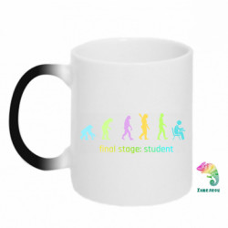 Кружка-хамелеон Эволюция студента силуэт
