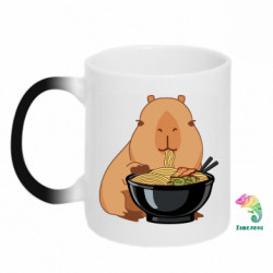 Кружка-хамелеон Капібара з локшиною - FATLINE Кружка-хамелеон Капібара з локшиною