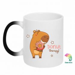 Кружка-хамелеон Копібара з пончиком - FATLINE Кружка-хамелеон Копібара з пончиком