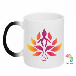 Кружка-хамелеон Лого йога поза лотоса - FATLINE Кружка-хамелеон Лого йога поза лотоса