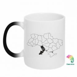 Кружка-хамелеон Одеса на мапі України