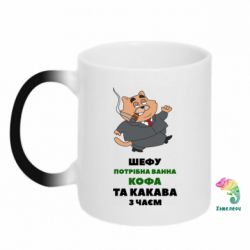 Кружка-хамелеон Шефу нужна кофа - FATLINE Кружка-хамелеон Шефу нужна кофа