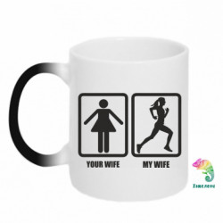 Кружка-хамелеон Your wife, my wife run