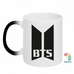 Кружка-хамелеон с блестками Bangtan Boys double logo - FATLINE Кружка-хамелеон с блестками Bangtan Boys double logo