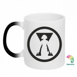 Кружка-хамелеон с блестками Black Widow logo - FATLINE Кружка-хамелеон с блестками Black Widow logo