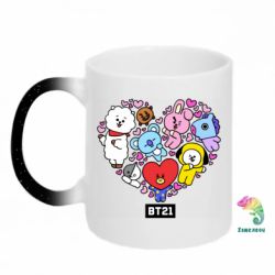 Кружка-хамелеон с блестками BT21 Heart - FATLINE Кружка-хамелеон с блестками BT21 Heart
