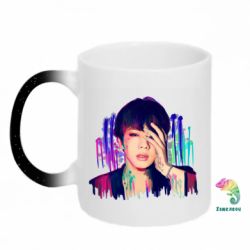 Кружка-хамелеон с блестками Bts Jin - FATLINE Кружка-хамелеон с блестками Bts Jin