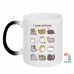 Кружка-хамелеон с блестками I Love Kitties! - FATLINE Кружка-хамелеон с блестками I Love Kitties!