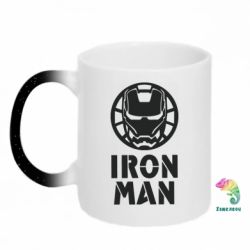 Кружка-хамелеон с блестками Iron man text - FATLINE Кружка-хамелеон с блестками Iron man text
