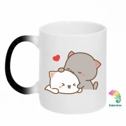 Кружка-хамелеон с блестками Кот целует кошку - FATLINE Кружка-хамелеон с блестками Кот целует кошку