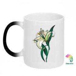 Кружка-хамелеон с блестками Lily flower - FATLINE Кружка-хамелеон с блестками Lily flower
