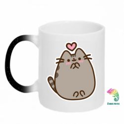 Кружка-хамелеон с блестками Love Pusheen - FATLINE Кружка-хамелеон с блестками Love Pusheen