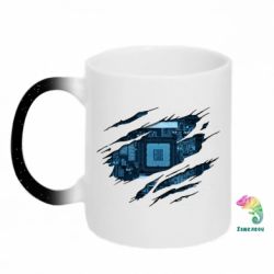 Кружка-хамелеон с блестками Motherboard through the T-Shirt - FATLINE Кружка-хамелеон с блестками Motherboard through the T-Shirt