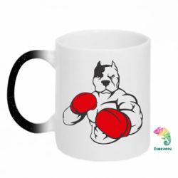 Кружка-хамелеон с блестками Pitbull Boxing Logo - FATLINE Кружка-хамелеон с блестками Pitbull Boxing Logo
