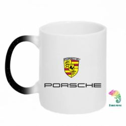 Кружка-хамелеон с блестками Porsche