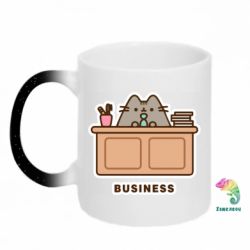 Кружка-хамелеон с блестками Pusheen Business - FATLINE Кружка-хамелеон с блестками Pusheen Business
