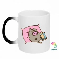 Кружка-хамелеон с блестками Pusheen Chilling - FATLINE Кружка-хамелеон с блестками Pusheen Chilling