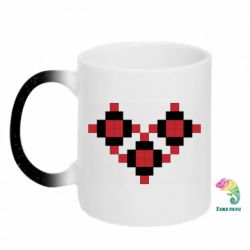 Кружка-хамелеон с блестками Серце вишиванка - FATLINE Кружка-хамелеон с блестками Серце вишиванка