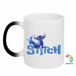 Кружка-хамелеон с блестками Стич с туфелькой - FATLINE Кружка-хамелеон с блестками Стич с туфелькой