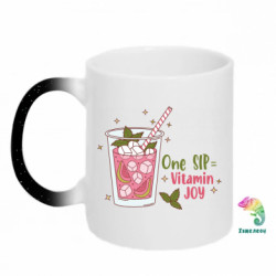 Кружка-хамелеон с блестками Розовый гуава витаминный коктейль - FATLINE Кружка-хамелеон с блестками Розовый гуава витаминный коктейль