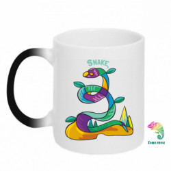Кружка-хамелеон змія абстрактна різнокольорова - FATLINE Кружка-хамелеон змія абстрактна різнокольорова