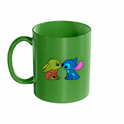Кружка цветная 320ml Baby Yoda And Stitch - FATLINE Кружка цветная 320ml Baby Yoda And Stitch