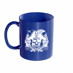 Кружка цветная 320ml Череп пирата в шляпе - FATLINE Кружка цветная 320ml Череп пирата в шляпе