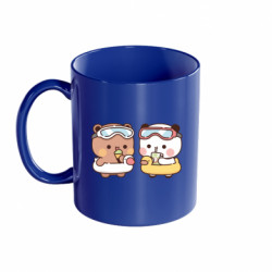 Кружка цветная 320ml Дуду и Бубу на пляже - FATLINE Кружка цветная 320ml Дуду и Бубу на пляже