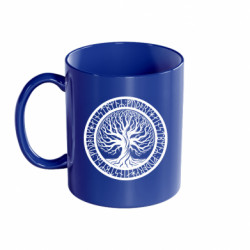 Кружка цветная 320ml Иггдрасиль мировое дерево ясень с рунами Младший Футарк - FATLINE Кружка цветная 320ml Иггдрасиль мировое дерево ясень с рунами Младший Футарк