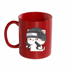 Кружка цветная 320ml Котик С Пистолетами - FATLINE Кружка цветная 320ml Котик С Пистолетами