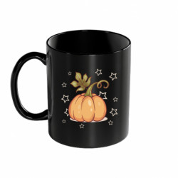 Кружка цветная 320ml Красивая оранжевая тыква с листьями - FATLINE Кружка цветная 320ml Красивая оранжевая тыква с листьями