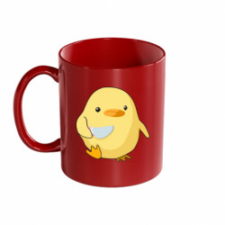 Кружка цветная 320ml Цыпленок с ножом мем - FATLINE Кружка цветная 320ml Цыпленок с ножом мем