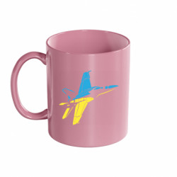 Кружка кольорова 320ml Літак Україна