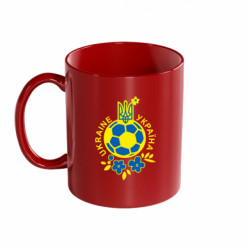 Кружка цветная 320ml Мяч футбольный УКРАИНА цветной